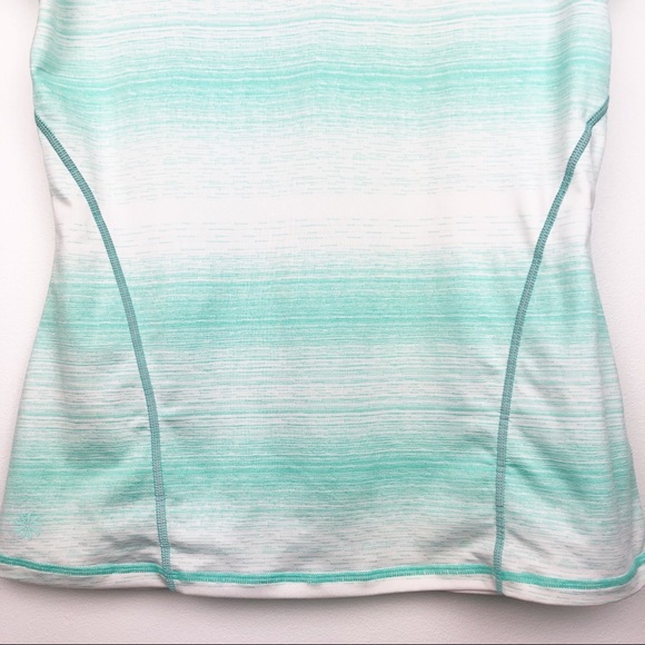 Athleta Running Wild Teal Ombre Short Sleeve Shirt - Picture 4 of 8